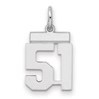 Number 51 Charm in Sterling Silver, 20mm - Sophia Jewelers