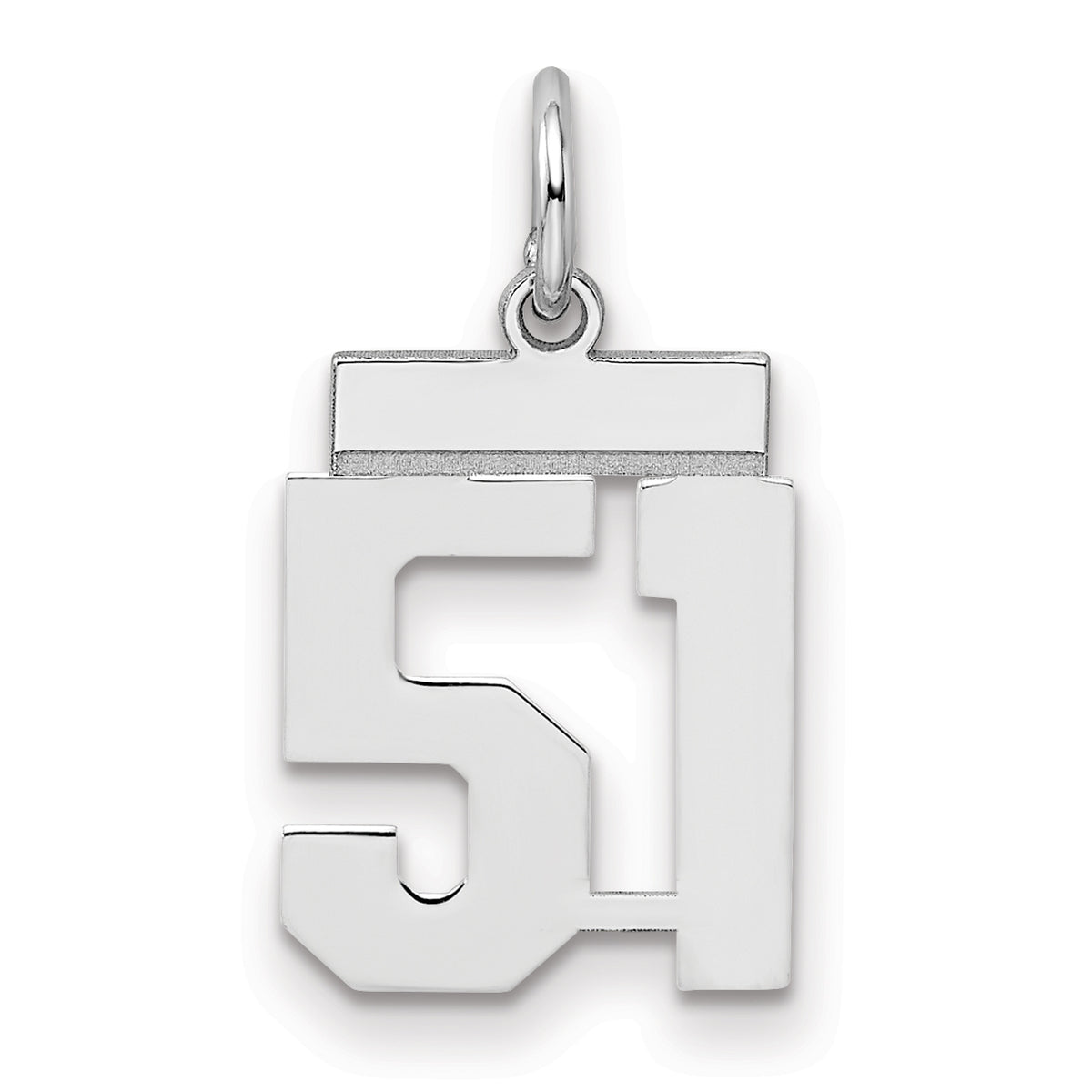 Number 51 Charm in Sterling Silver, 20mm - Sophia Jewelers