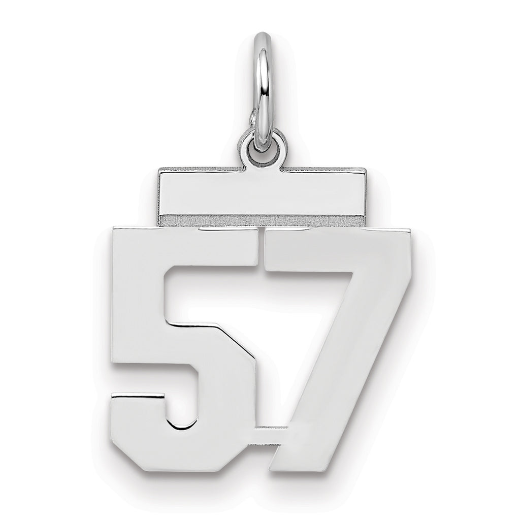 Number 57 Charm in Sterling Silver, 20mm - Sophia Jewelers