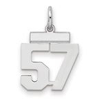 Number 57 Charm in Sterling Silver, 20mm - Sophia Jewelers