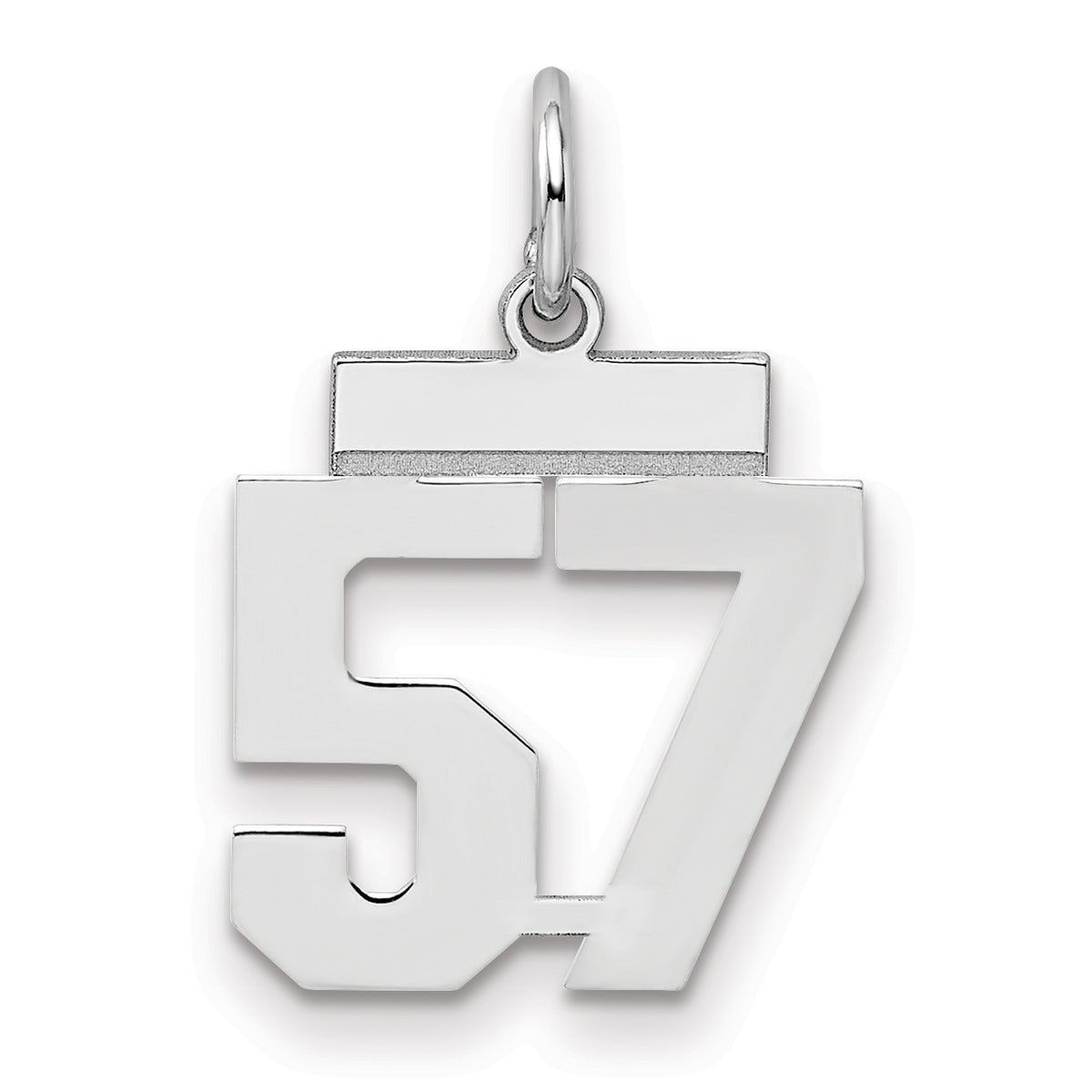 Number 57 Charm in Sterling Silver, 20mm - Sophia Jewelers