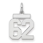 Number 62 Charm in Sterling Silver, 20mm - Sophia Jewelers