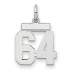 Number 64 Charm in Sterling Silver, 20mm - Sophia Jewelers