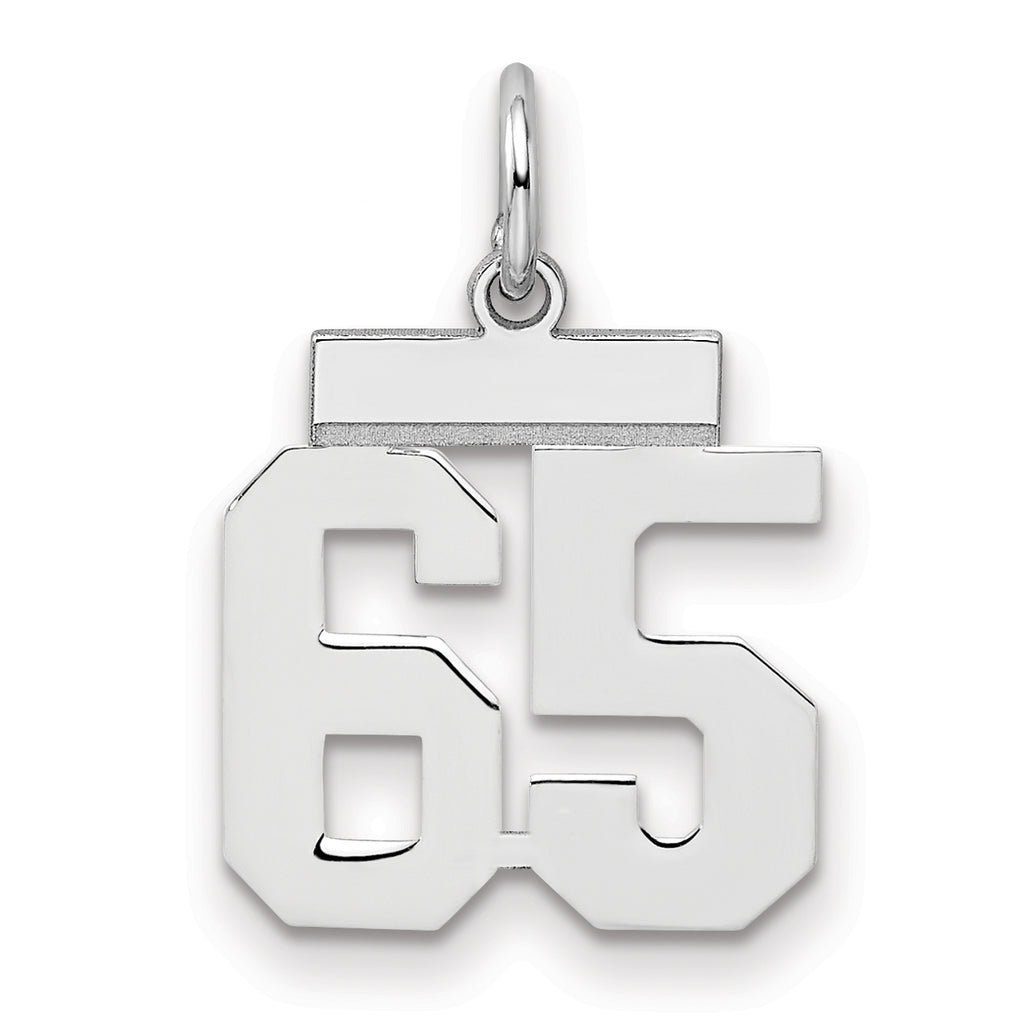 Number 65 Charm in Sterling Silver, 20mm - Sophia Jewelers