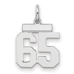 Number 65 Charm in Sterling Silver, 20mm - Sophia Jewelers