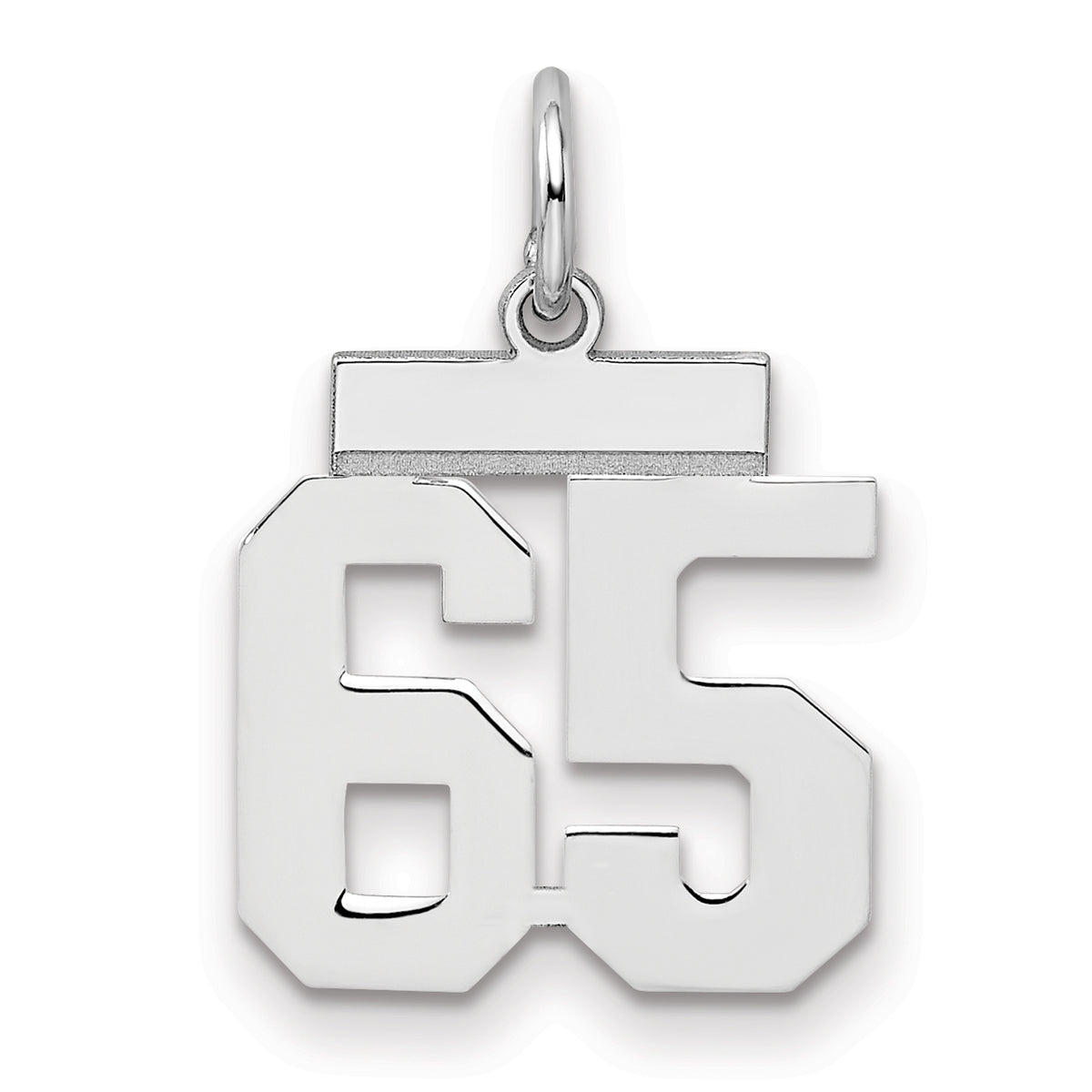 Number 65 Charm in Sterling Silver, 20mm - Sophia Jewelers