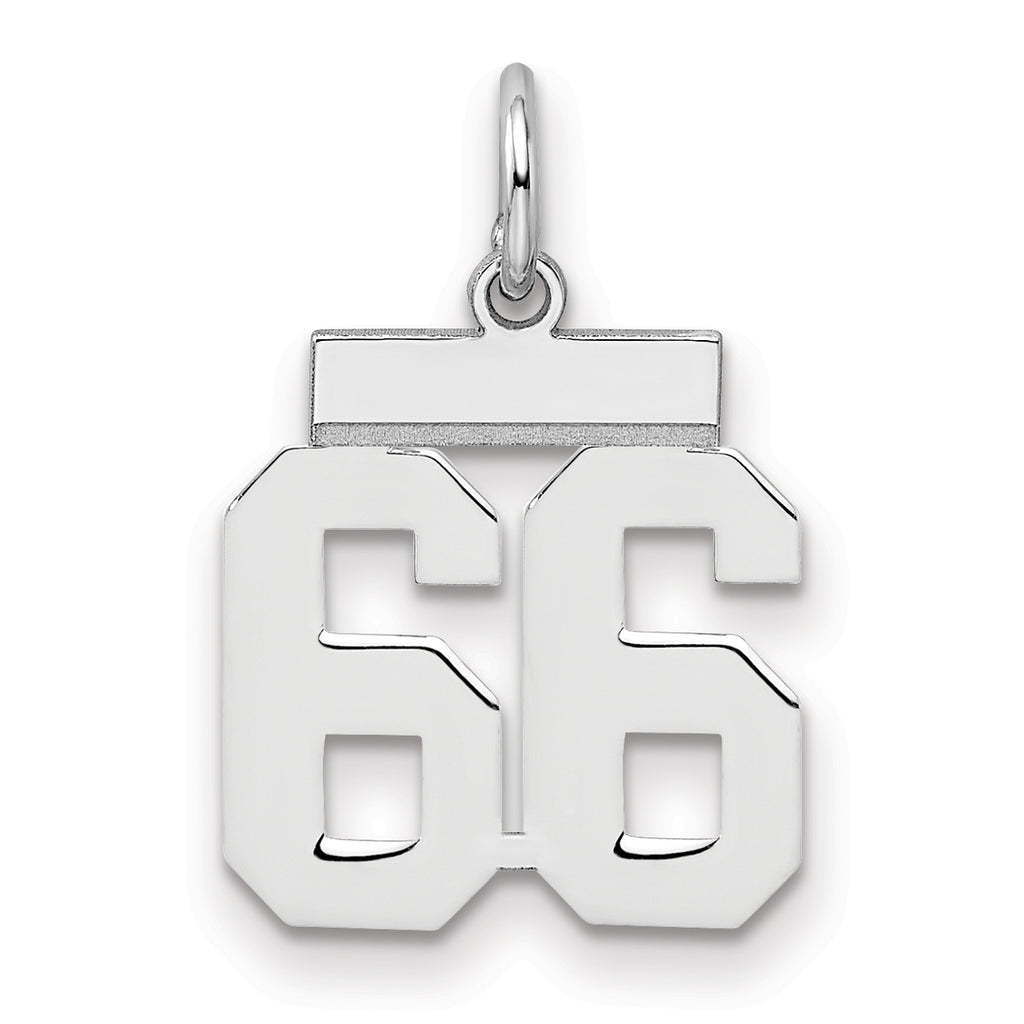 Number 66 Charm in Sterling Silver, 20mm - Sophia Jewelers