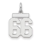 Number 66 Charm in Sterling Silver, 20mm - Sophia Jewelers