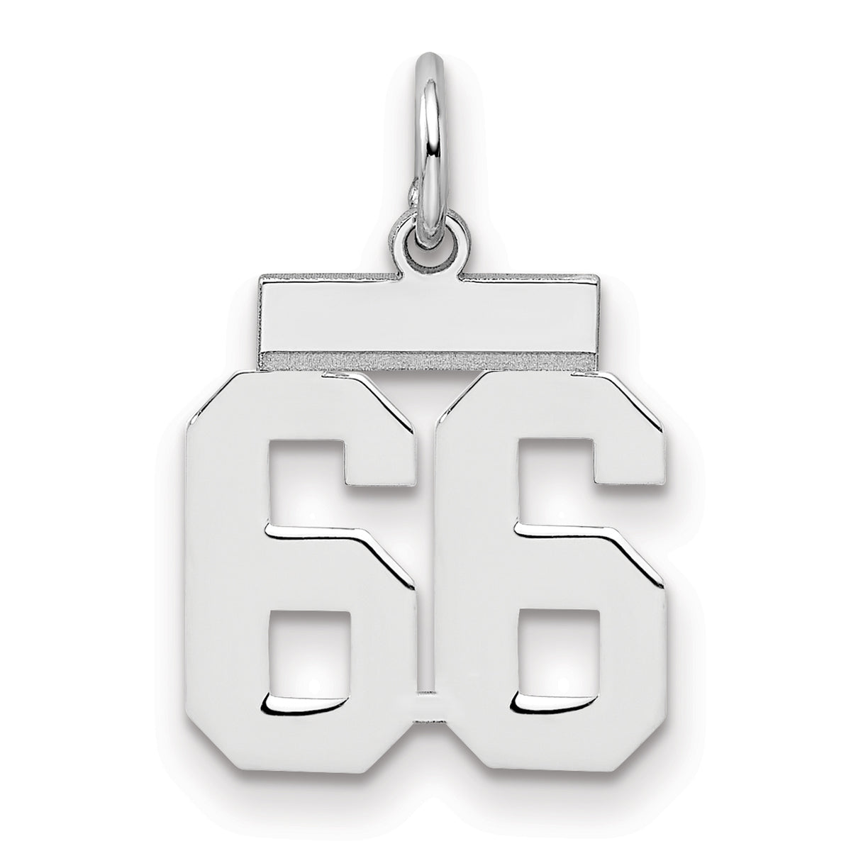 Number 66 Charm in Sterling Silver, 20mm - Sophia Jewelers