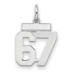 Number 67 Charm in Sterling Silver, 20mm - Sophia Jewelers