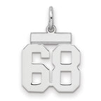 Number 68 Charm in Sterling Silver, 20mm - Sophia Jewelers