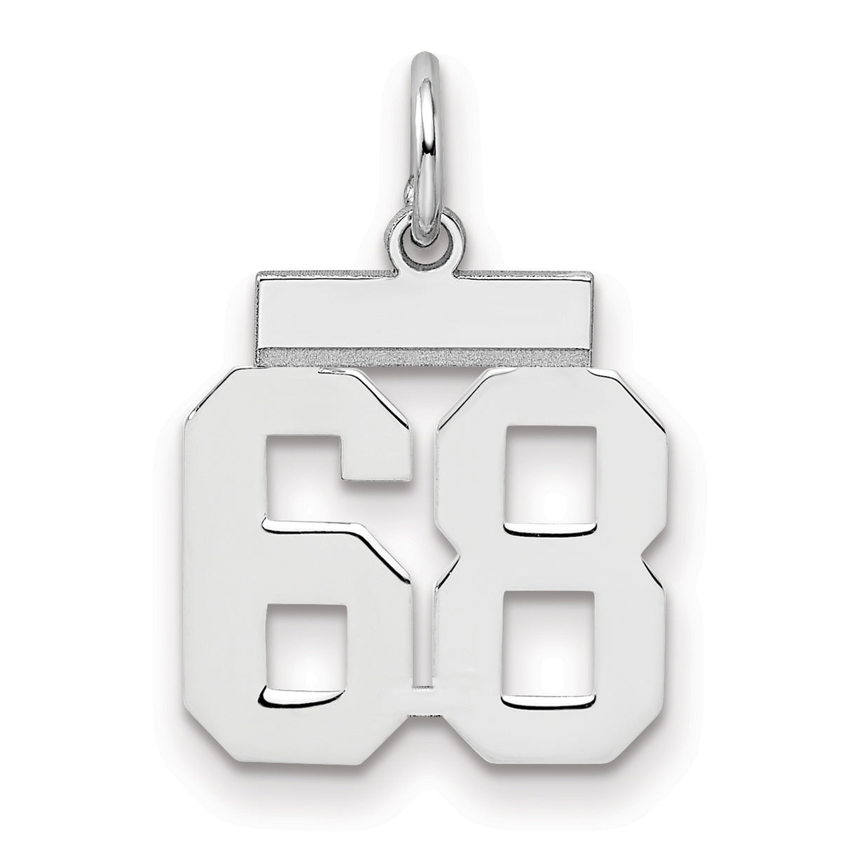 Number 68 Charm in Sterling Silver, 20mm - Sophia Jewelers