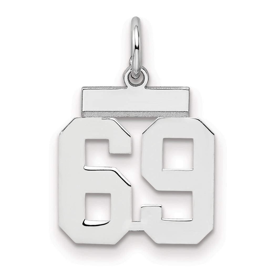 Number 69 Charm in Sterling Silver, 20mm - Sophia Jewelers