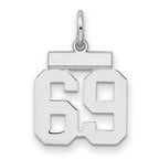 Number 69 Charm in Sterling Silver, 20mm - Sophia Jewelers