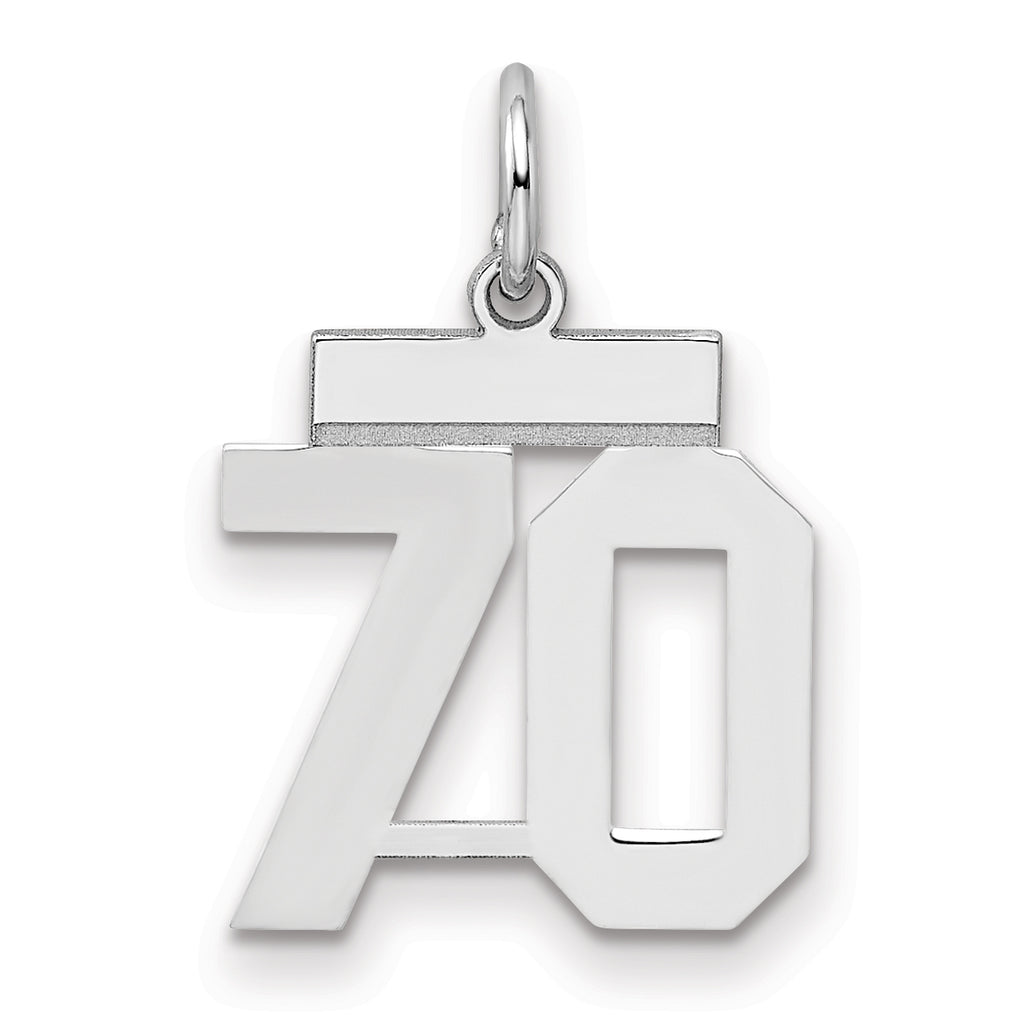 Number 70 Charm in Sterling Silver, 20mm - Sophia Jewelers