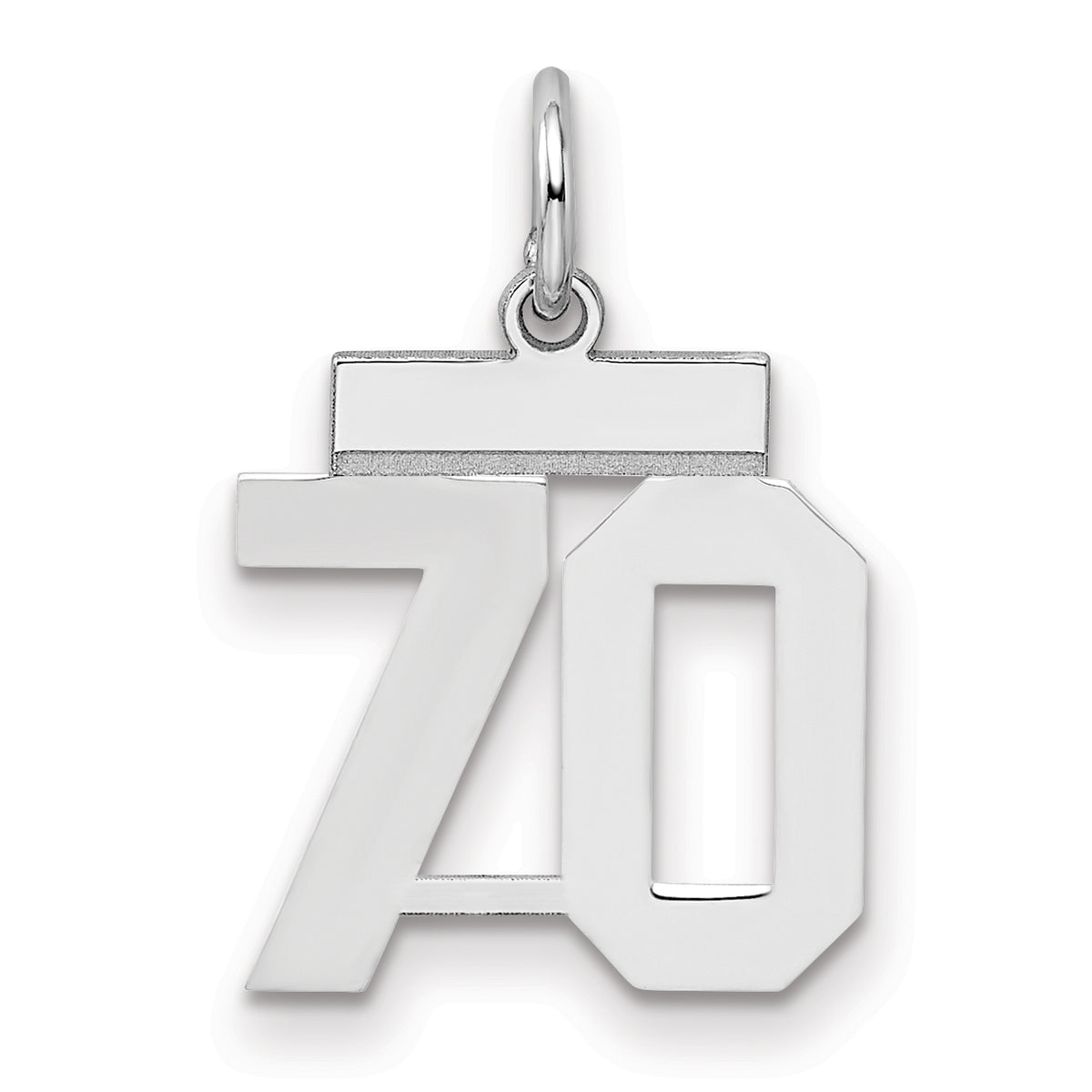 Number 70 Charm in Sterling Silver, 20mm - Sophia Jewelers