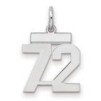 Number 72 Charm in Sterling Silver, 20mm - Sophia Jewelers