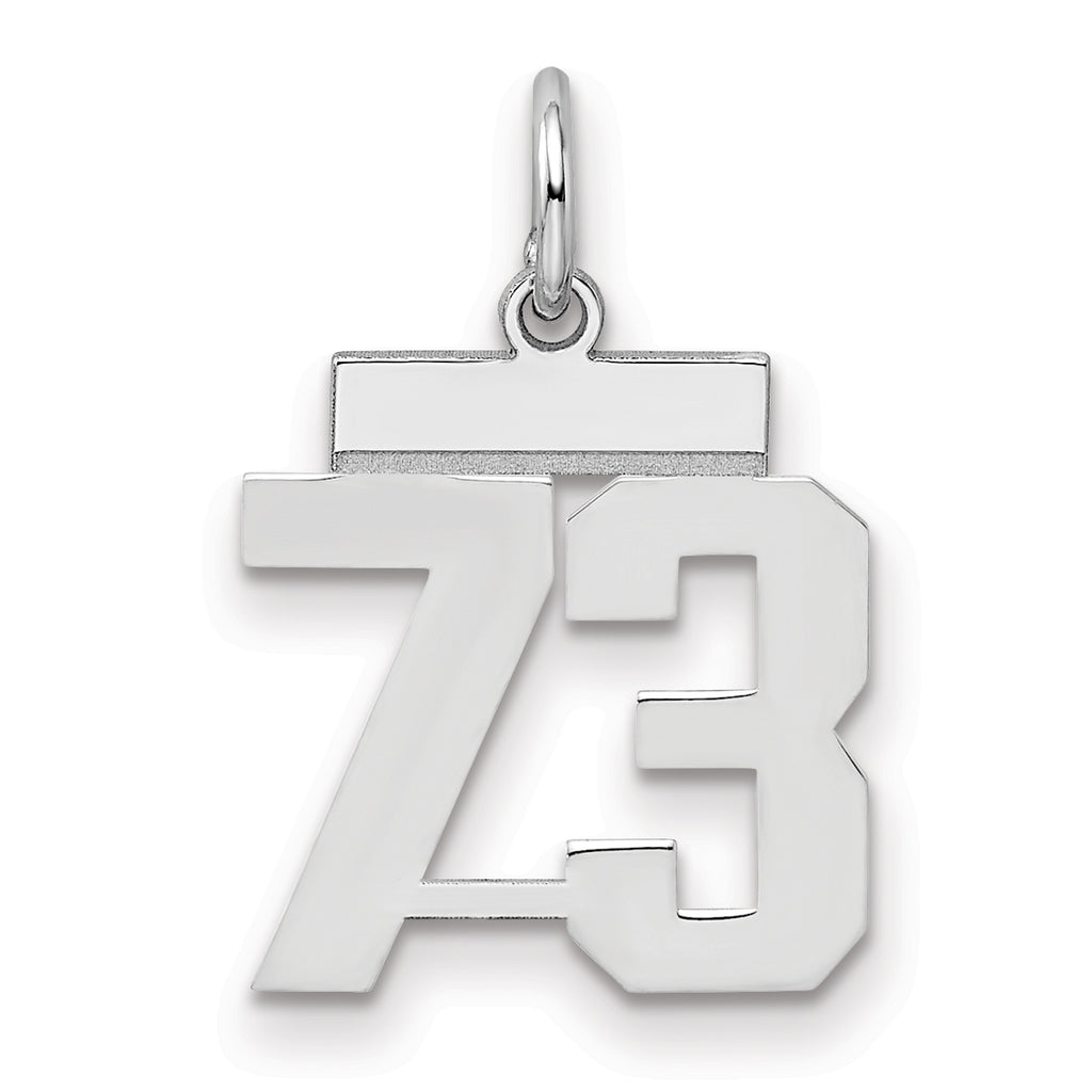 Number 73 Charm in Sterling Silver, 20mm - Sophia Jewelers