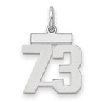 Number 73 Charm in Sterling Silver, 20mm - Sophia Jewelers