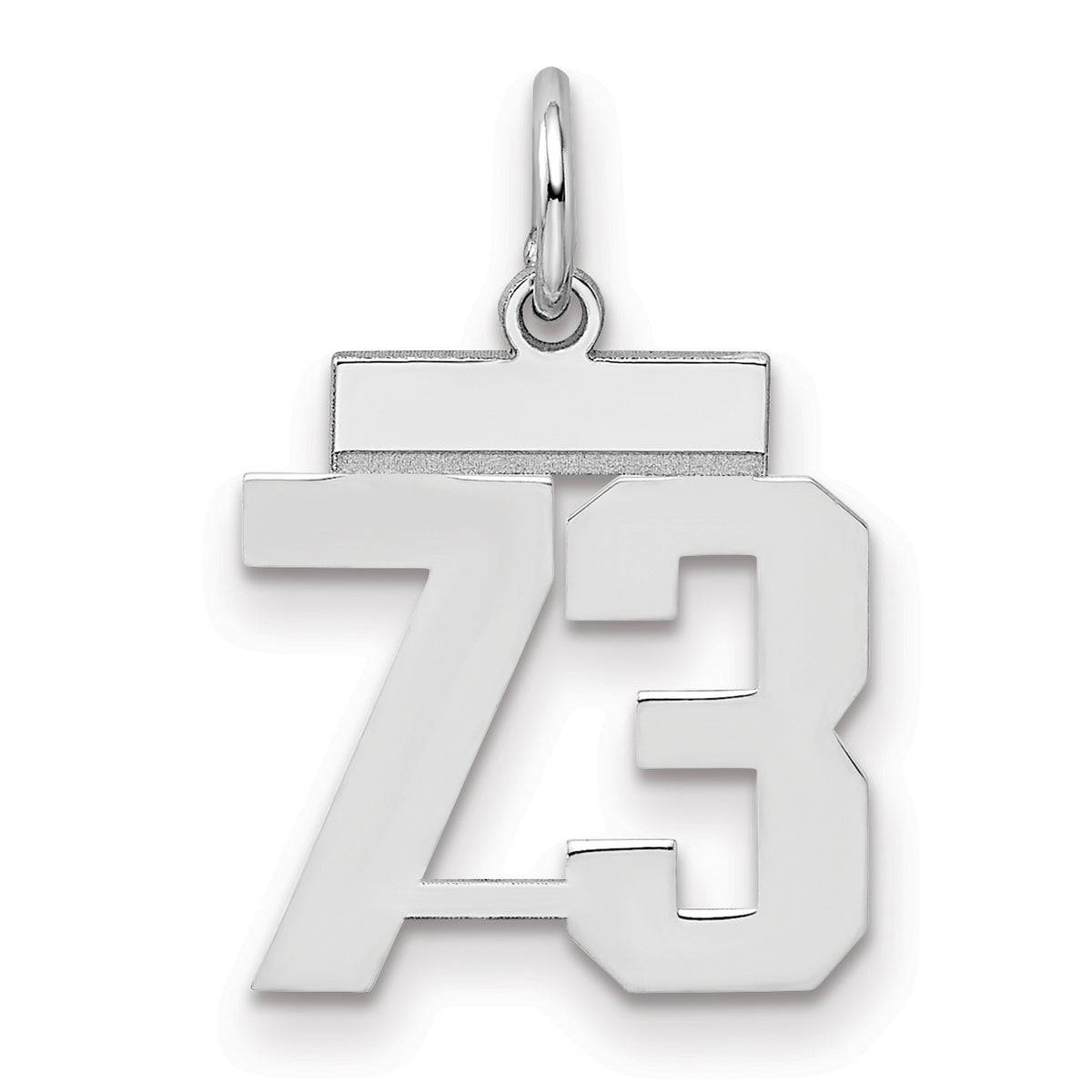 Number 73 Charm in Sterling Silver, 20mm - Sophia Jewelers