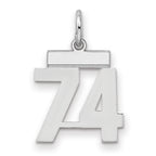 Number 74 Charm in Sterling Silver, 20mm - Sophia Jewelers