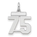 Number 75 Charm in Sterling Silver, 20mm - Sophia Jewelers