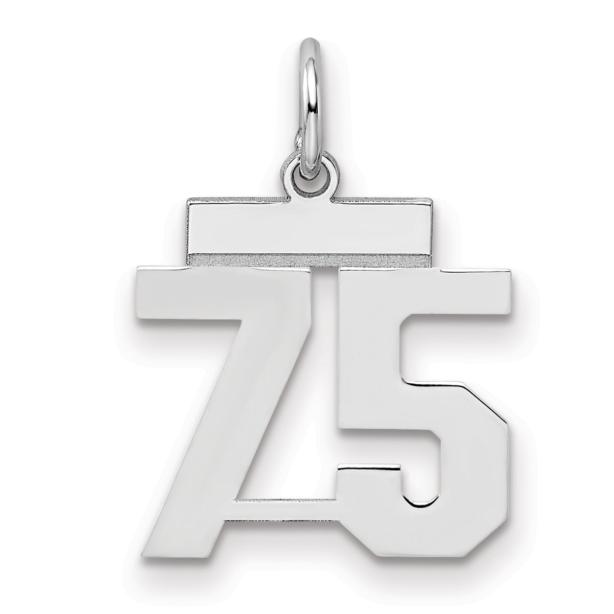 Number 75 Charm in Sterling Silver, 20mm - Sophia Jewelers
