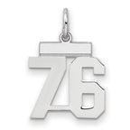 Number 76 Charm in Sterling Silver, 20mm - Sophia Jewelers