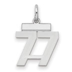 Number 77 Charm in Sterling Silver, 20mm - Sophia Jewelers