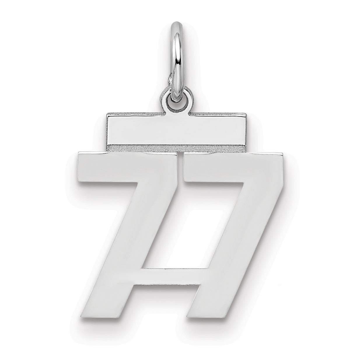 Number 77 Charm in Sterling Silver, 20mm - Sophia Jewelers