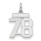 Number 78 Charm in Sterling Silver, 20mm - Sophia Jewelers