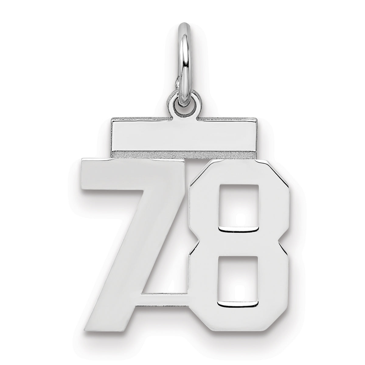 Number 78 Charm in Sterling Silver, 20mm - Sophia Jewelers