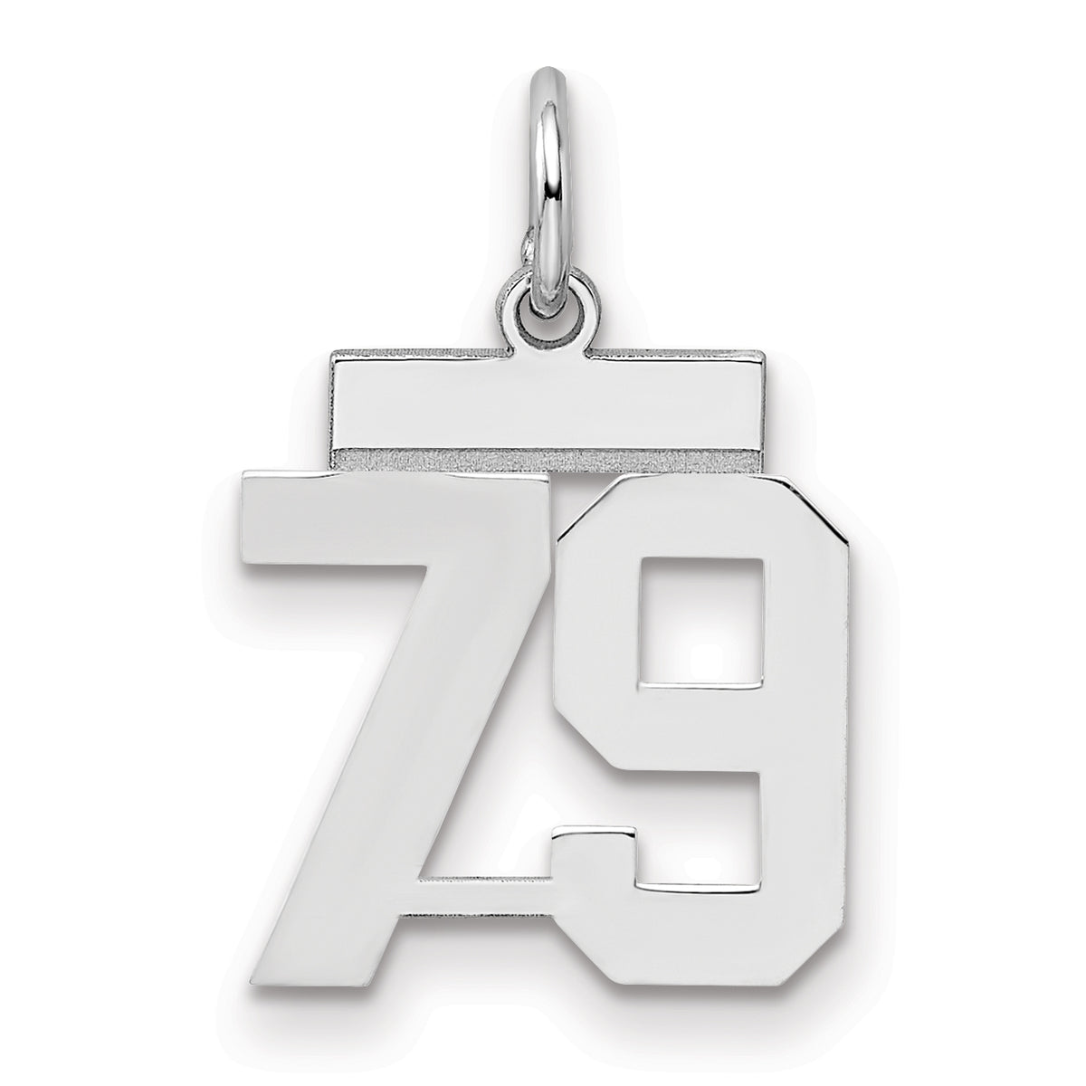 Number 79 Charm in Sterling Silver, 20mm - Sophia Jewelers