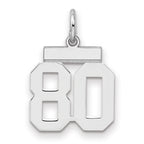 Number 80 Charm in Sterling Silver, 20mm - Sophia Jewelers