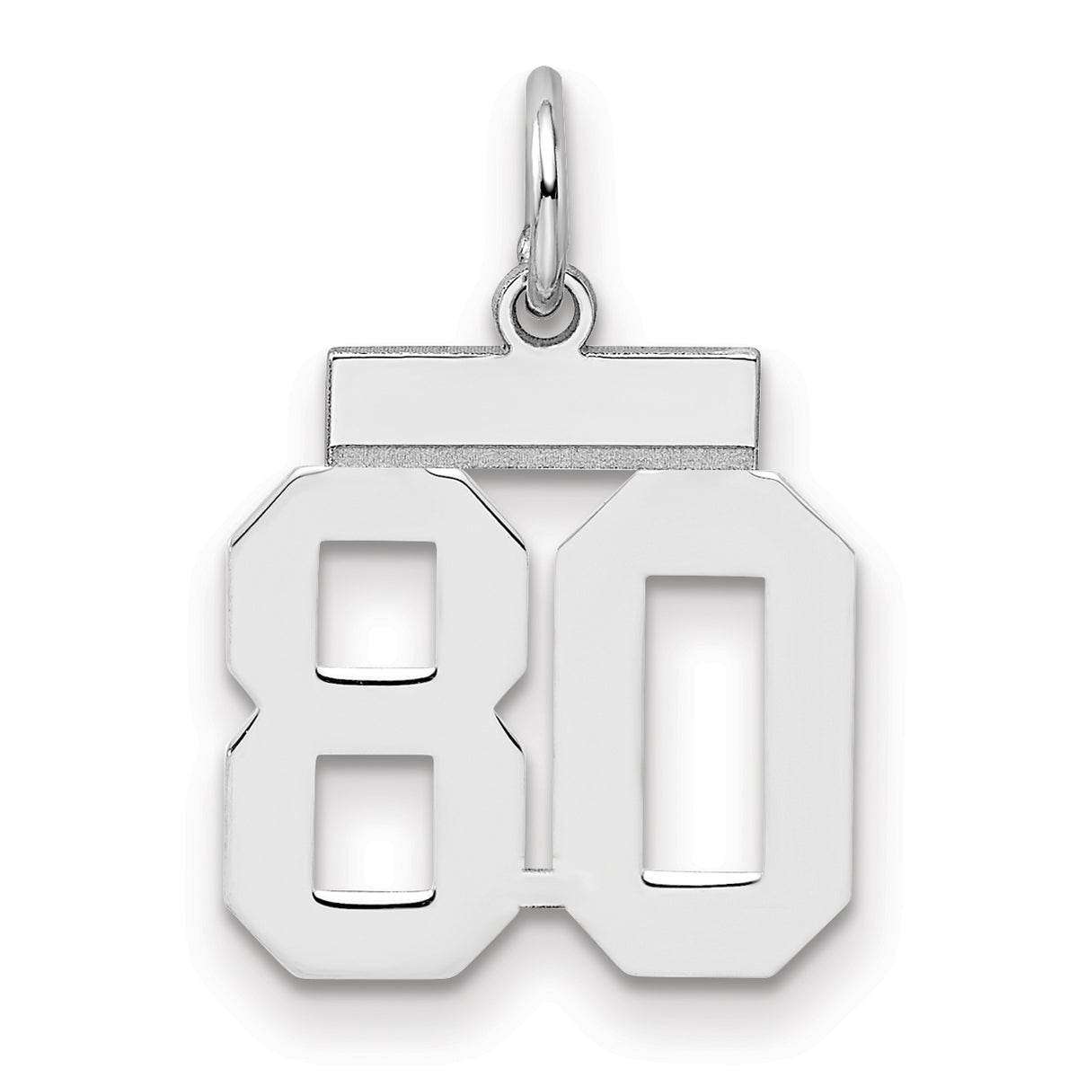 Number 80 Charm in Sterling Silver, 20mm - Sophia Jewelers