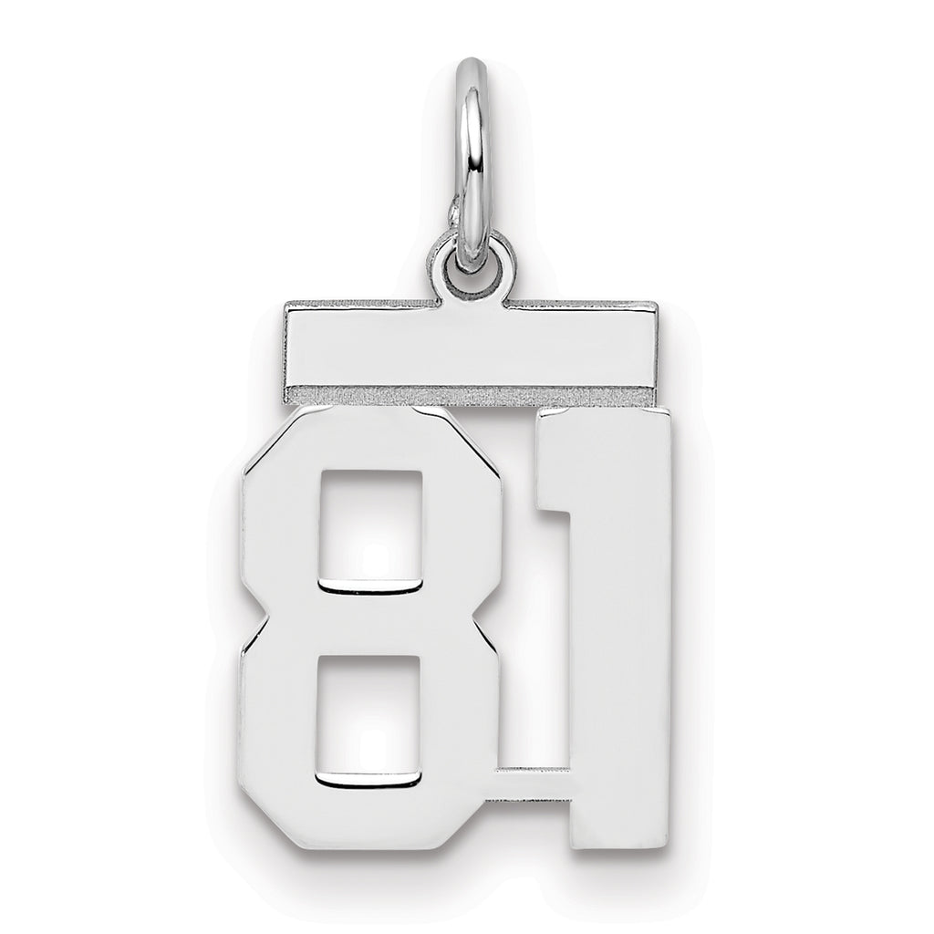 Number 81 Charm in Sterling Silver, 20mm - Sophia Jewelers