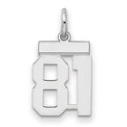 Number 81 Charm in Sterling Silver, 20mm - Sophia Jewelers