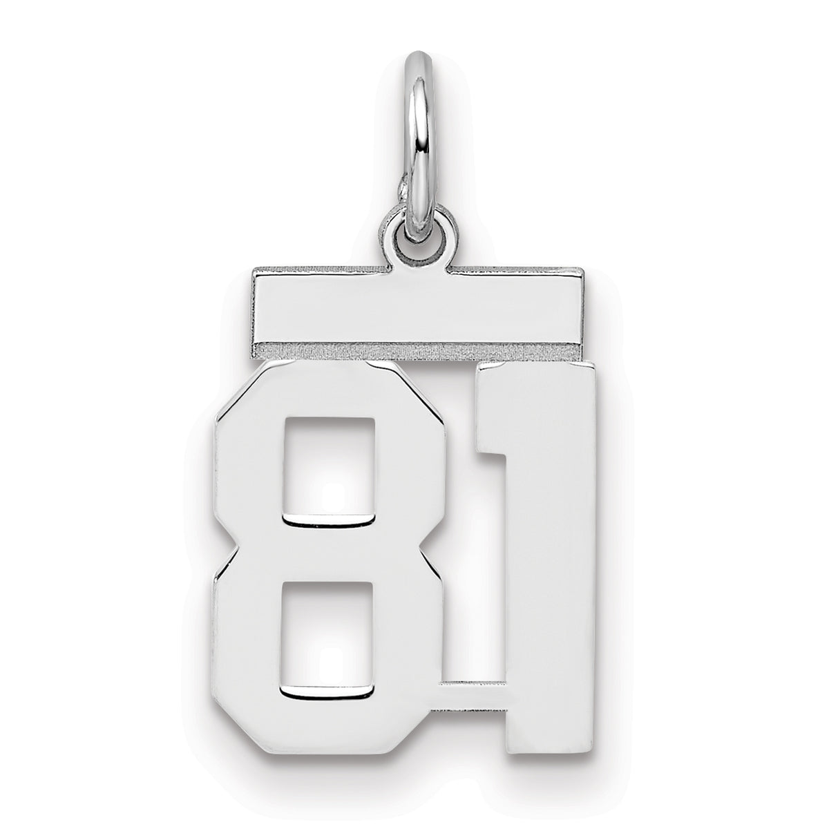 Number 81 Charm in Sterling Silver, 20mm - Sophia Jewelers