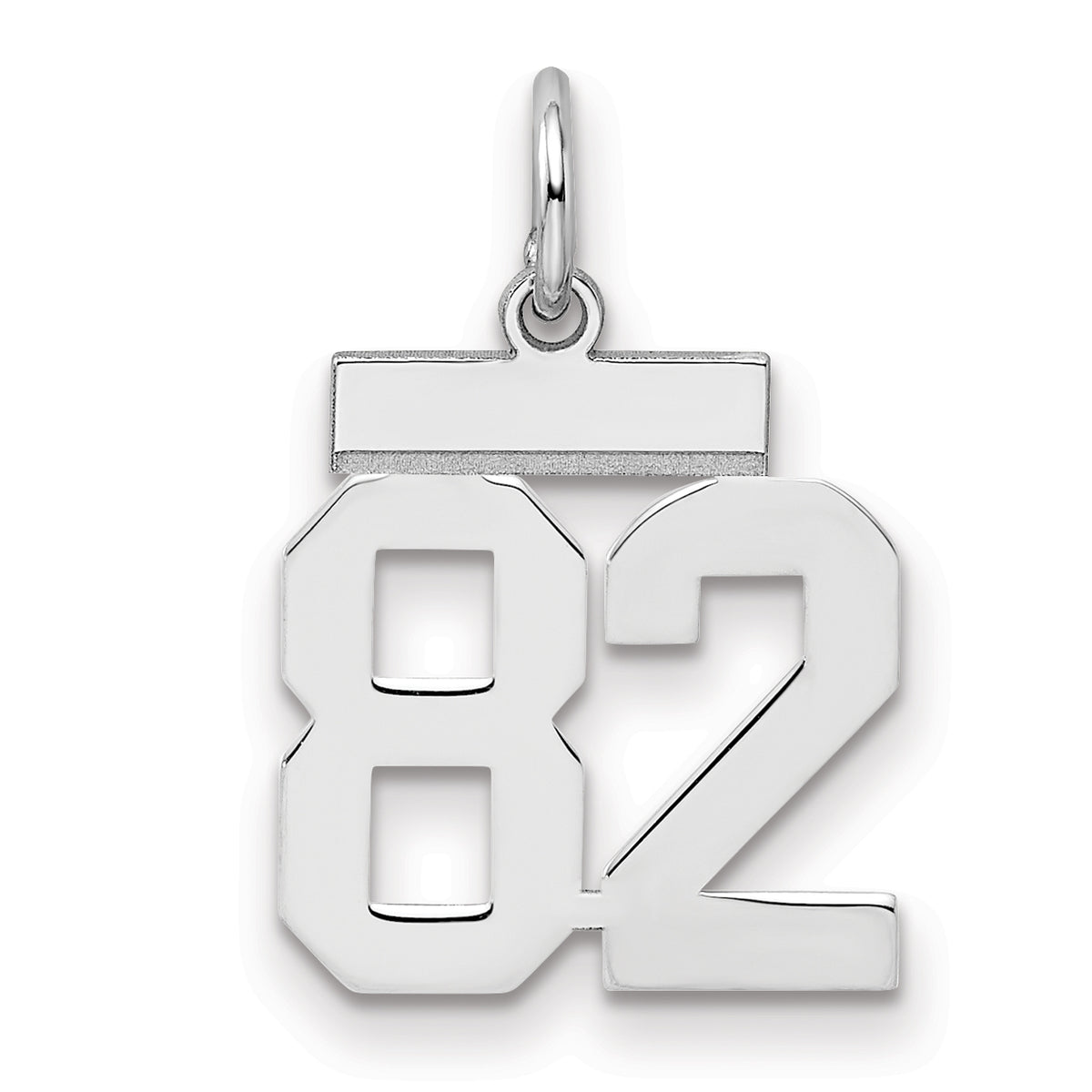 Number 82 Charm in Sterling Silver, 20mm - Sophia Jewelers