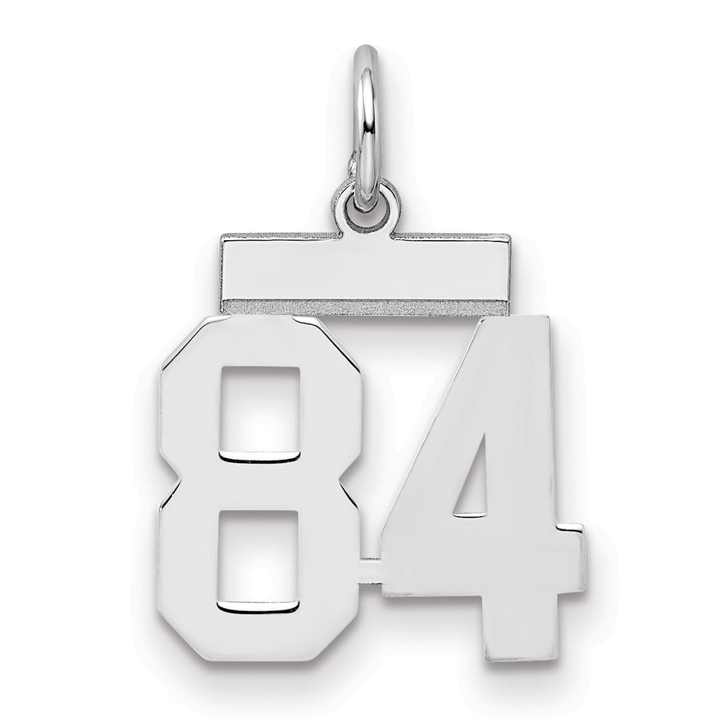 Number 84 Charm in Sterling Silver, 20mm - Sophia Jewelers