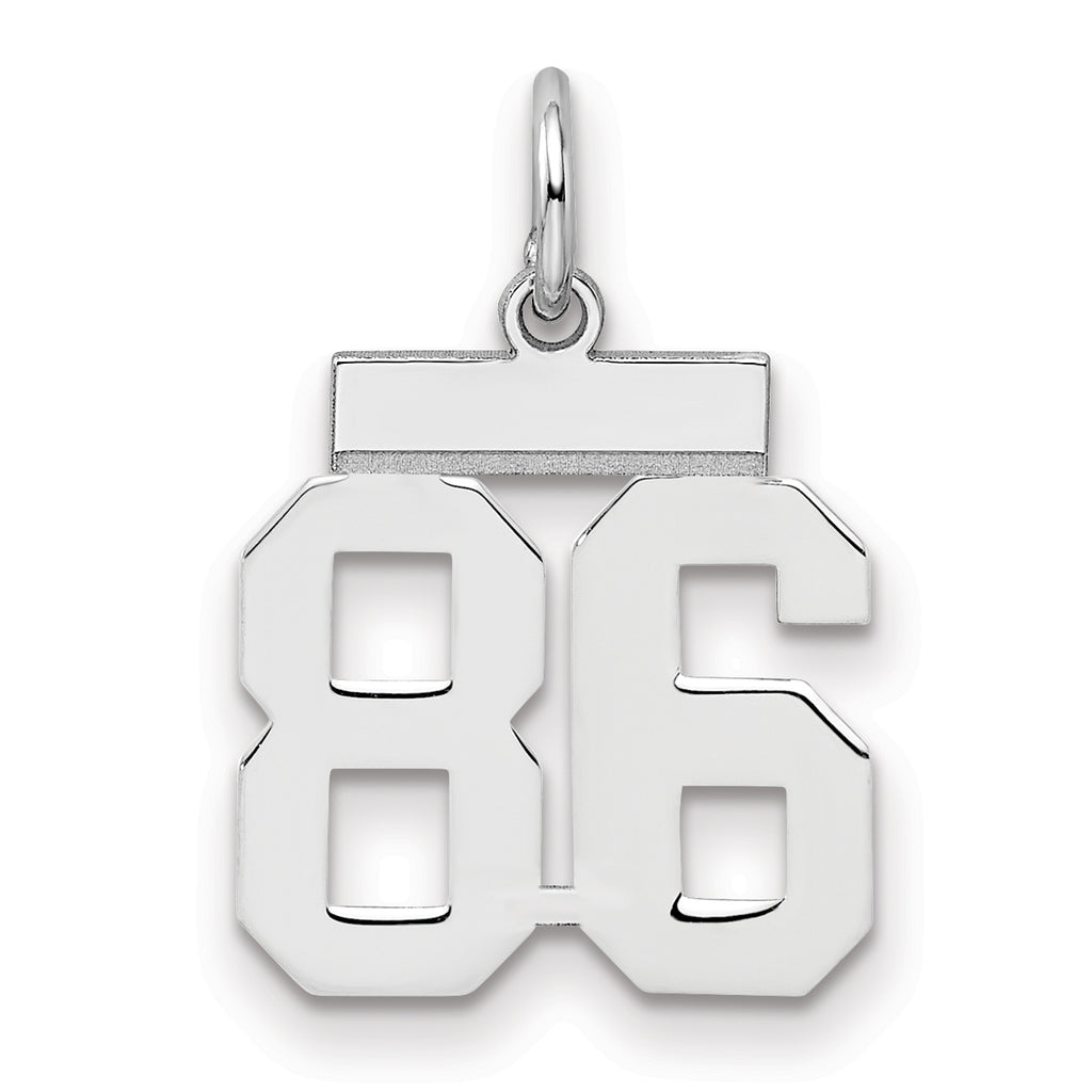Number 86 Charm in Sterling Silver, 20mm - Sophia Jewelers