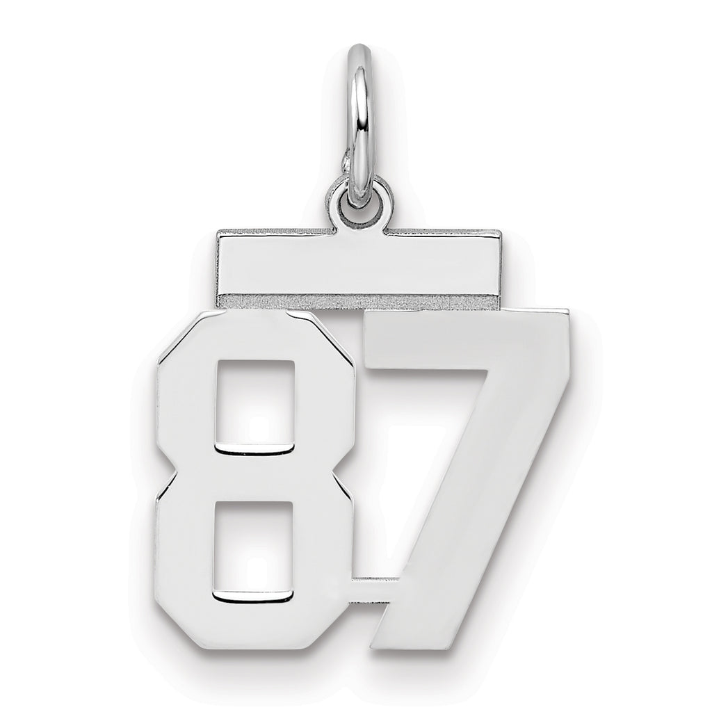Number 87 Charm in Sterling Silver, 20mm - Sophia Jewelers