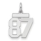 Number 87 Charm in Sterling Silver, 20mm - Sophia Jewelers
