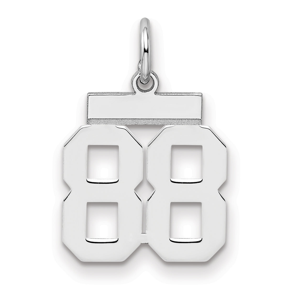 Number 88 Charm in Sterling Silver, 20mm - Sophia Jewelers
