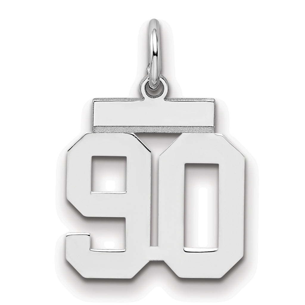 Number 90 Charm in Sterling Silver, 20mm - Sophia Jewelers