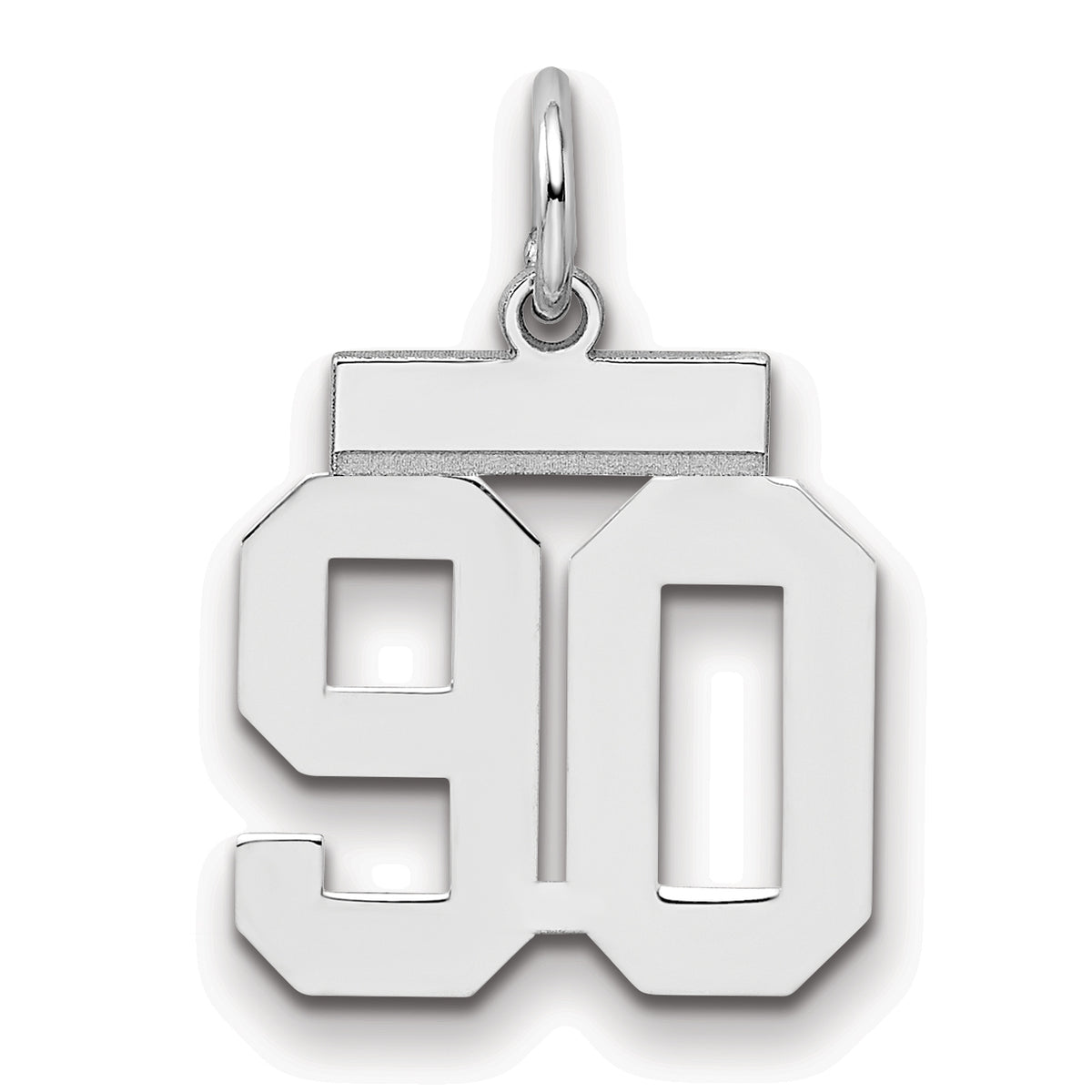 Number 90 Charm in Sterling Silver, 20mm - Sophia Jewelers