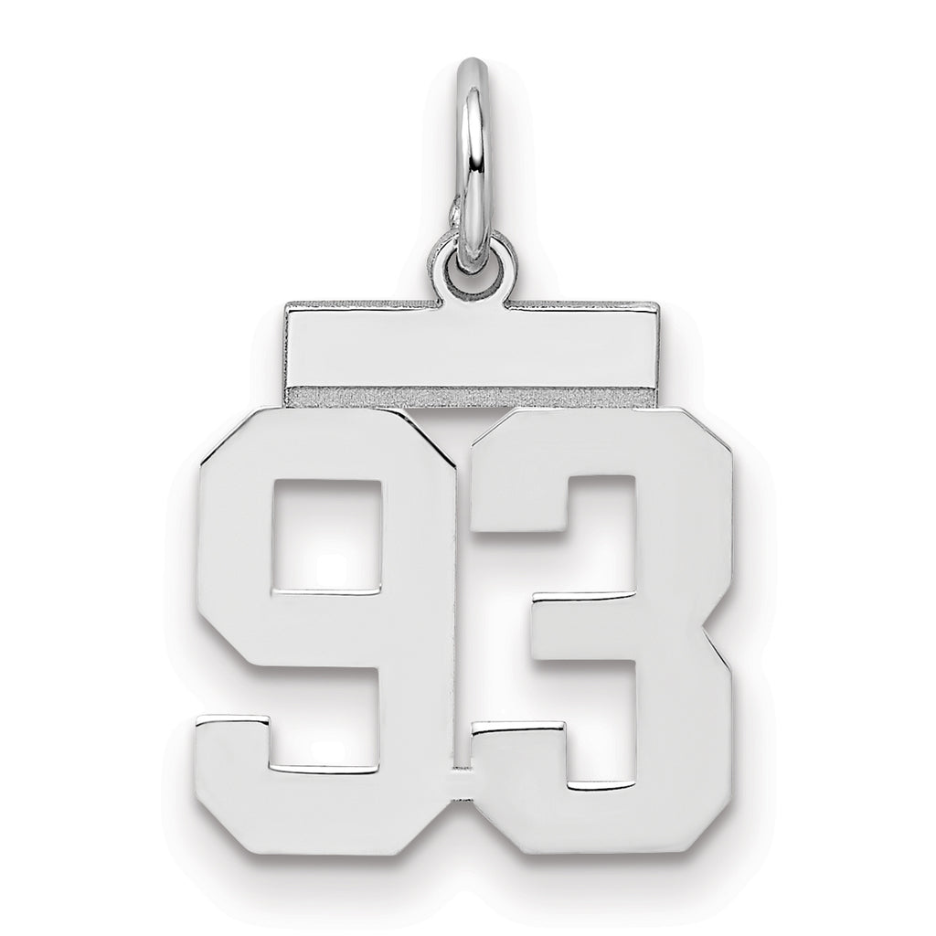 Number 93 Charm in Sterling Silver, 20mm - Sophia Jewelers