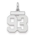 Number 93 Charm in Sterling Silver, 20mm - Sophia Jewelers