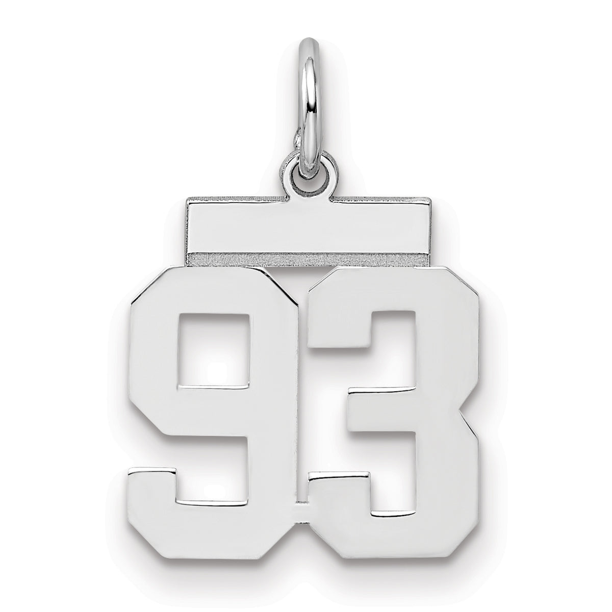 Number 93 Charm in Sterling Silver, 20mm - Sophia Jewelers