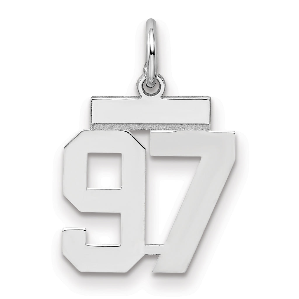 Number 97 Charm in Sterling Silver, 20mm - Sophia Jewelers